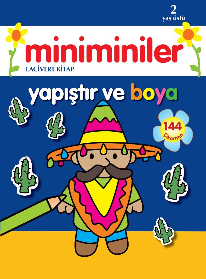 Parıltı Yayıncılık Miniminiler Yapıştır Ve Boya (Lacivert Kitap)