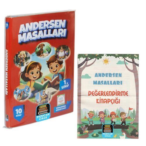 Mercan Okul Yayınları 1. Sınıf Okuma Seti Andersen Masalları 10 Kitap + Değerlendirme Kitapçığı İlaveli