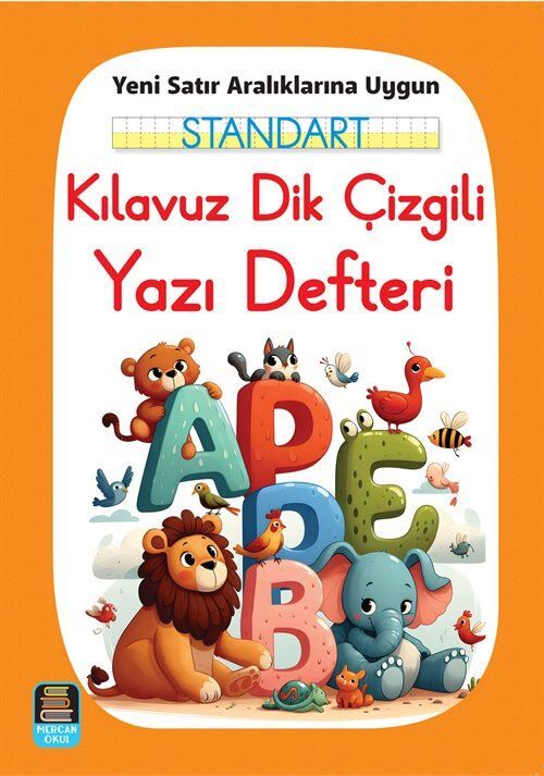 Mercan Okul Yayınları Standart Kılavuz Dik Çizgili Yazı Defteri (16x24 Ebat) Yeni Satır Aralıklarına Uygun