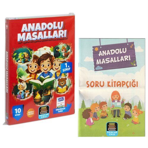 Mercan Okul Yayınları 1. Sınıf Okuma Seti Anadolu Masalları 10 Kitap + Soru Kitapçığı İlaveli