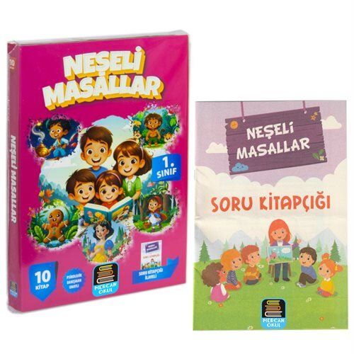 Mercan Okul 1.Sınıf Okuma Seti Neşeli Masallar 10 Kitap  Soru Kitapçığı İlaveli