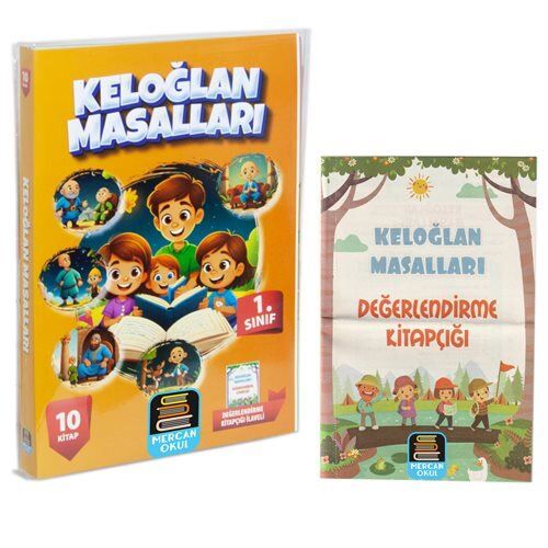 Mercan Okul  1. Sınıf Okuma Seti Keloğlan Masalları 10 Kitap  Değerlendirme Kitapçığı İlaveli