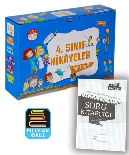 Mercan Okul Yayınları 4. Sınıf Hikayeler Okuma Seti 10 Kitap, Soru Kitapçığı İlaveli / Yusuf Asal