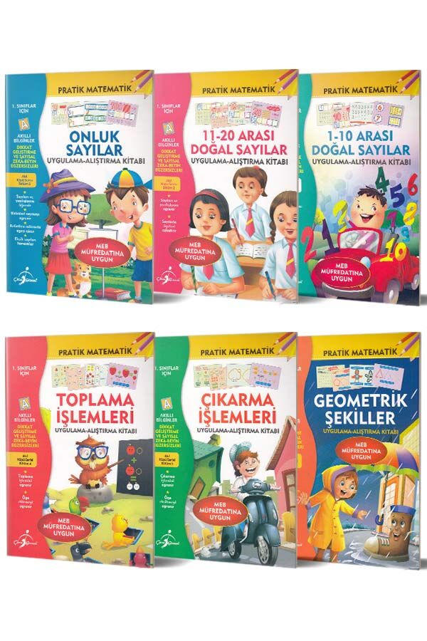 Çocuk Gezegeni 1. Sınıflar İçin Pratik Matematik Serisi  6 Kitap