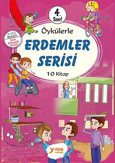 Yuva Yayınları 4.Sınıf Erdemler Serisi Kutulu Set + Soru Kitapçığı 80 Sayfa 10 Kitap