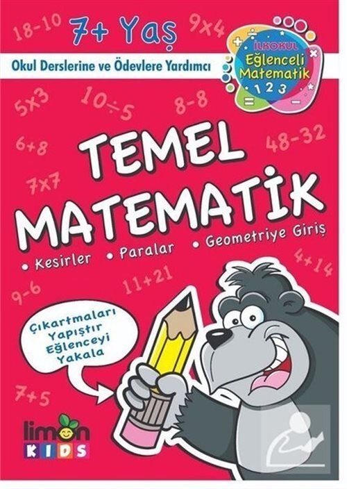 Limon Kids İlk Okul Eğlenceli Matematik Çıkartmalı Temel Matematik