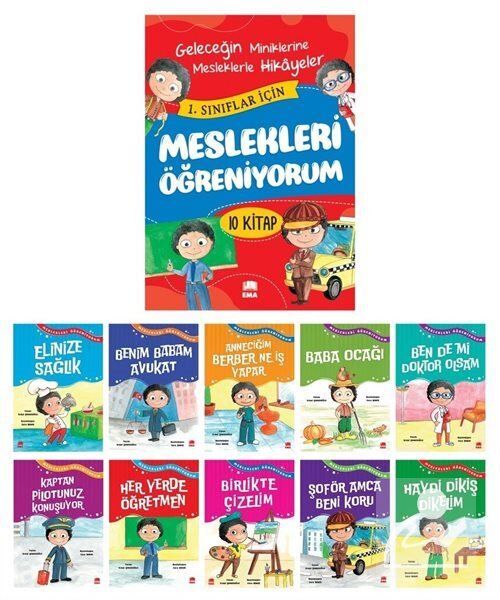 Meslekleri Öğreniyorum_1.Sınıf B.Boy (10 Kitap) /Ema