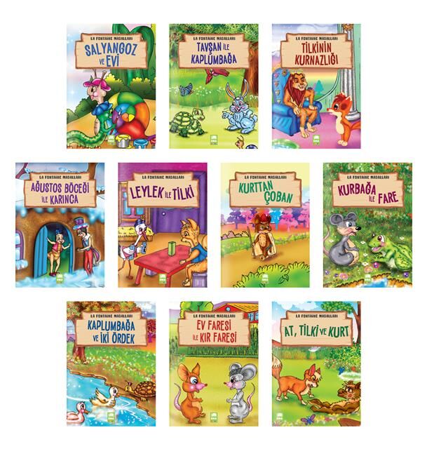 Ema Çocuk 1.Sınıf La Fontaine Masalları 10 Kitap Set