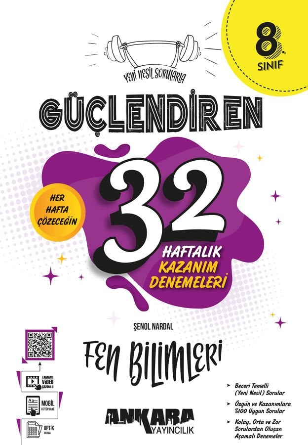 Ankara Yayıncılık 8.Sınıf Güçlendiren 32 Haftalık Fen Bilimleri Kazanım Denemeleri