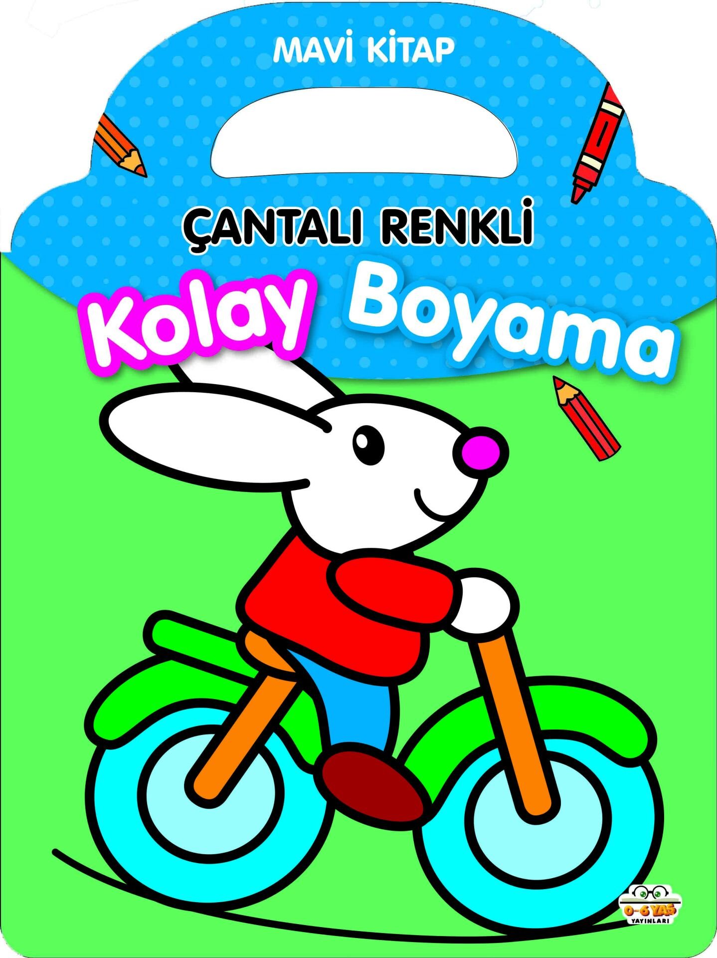 0-6 Yaş Yayınları Çantalı Renkli Kolay Boyama Mavi Kitap