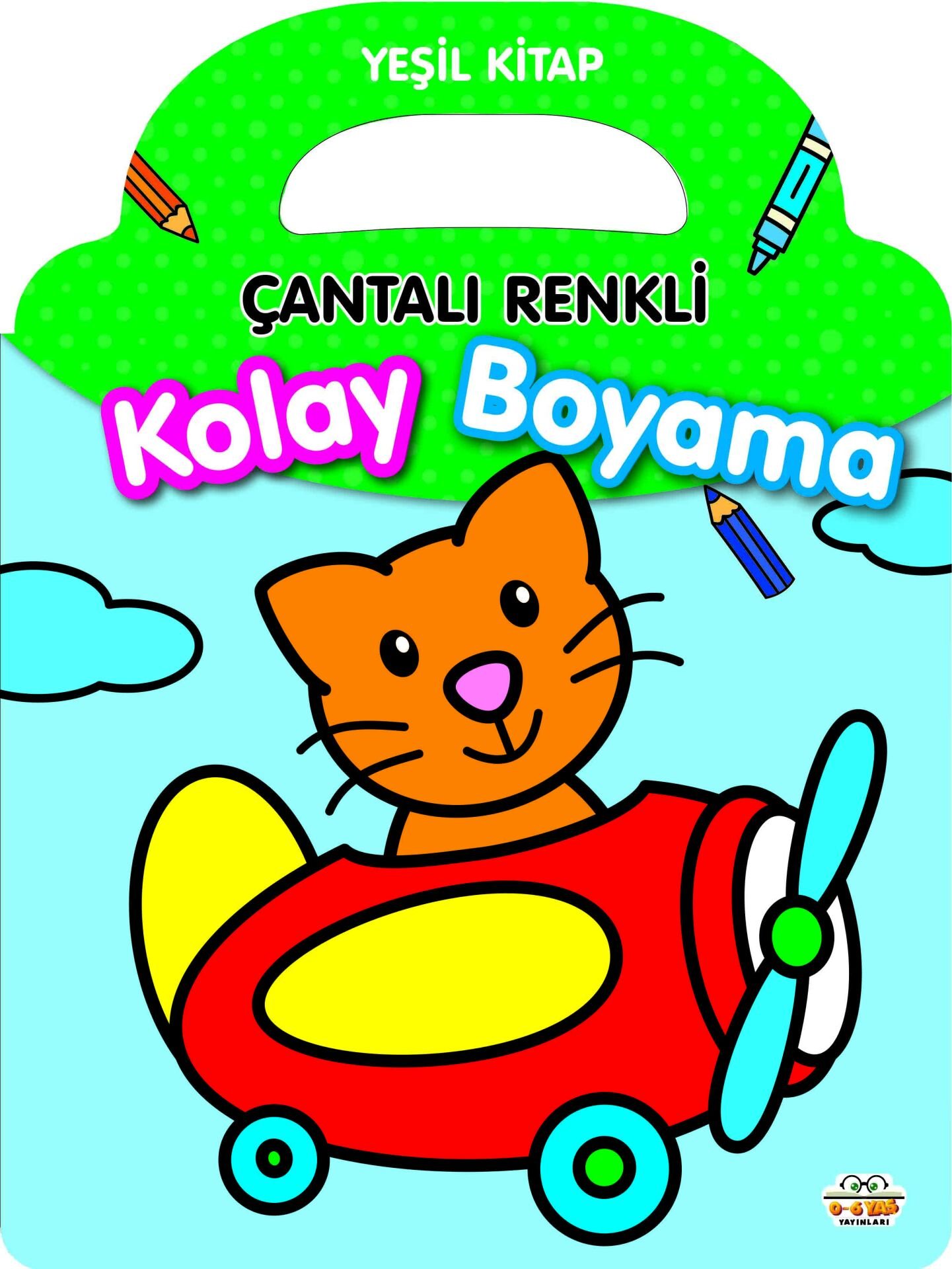 0-6 Yaş Yayınları Çantalı Renkli Kolay Boyama Yeşil Kitap