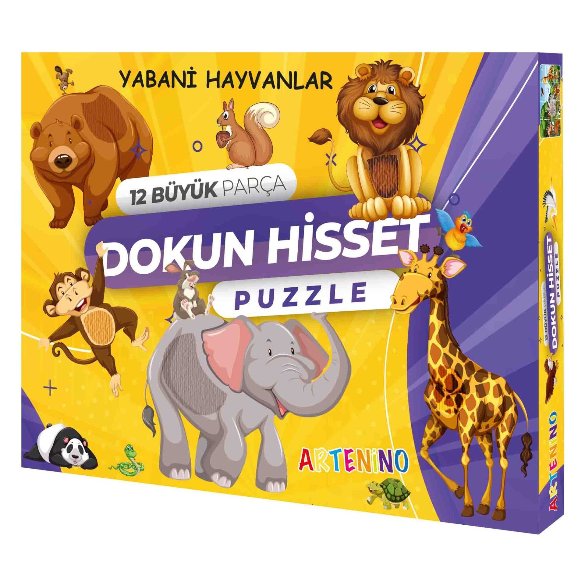 Yabani Hayvanlar 12 Büyük Parça Dokun Hisset Puzzle