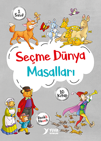 Yuva Yayınları 1.Sınıf Seçme Dünya Masalları 10 Kitap (Heceli -Düz  Yazılı)