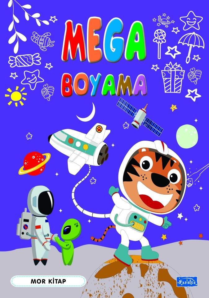 Parıltı Yayıncılık Mega Boyama-Mor Kitap