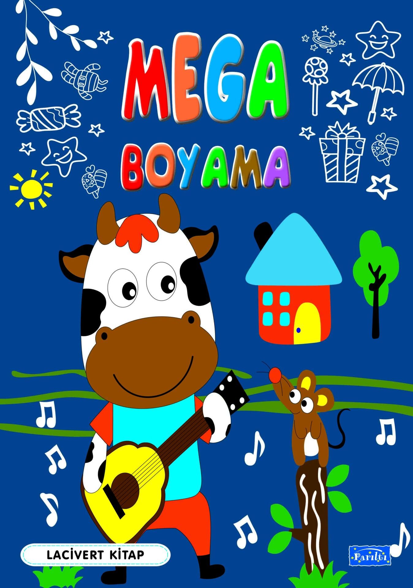 Parıltı Yayıncılık Mega Boyama-Lacivert Kitap