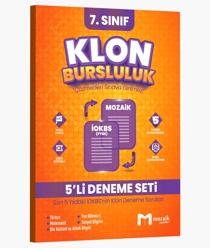 Mozaik Yayınları 7.Sınıf Klon Bursluluk 5'Li Deneme Seti