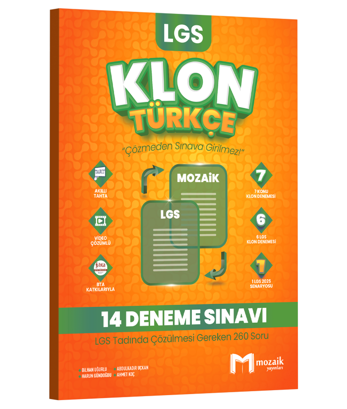 Mozaik Yayınları 8.Sınıf Lgs Klon Türkçe 14'Lü Deneme Sınavı