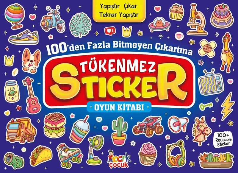 Bıcırık Yayınları 100'Den Fazla Bitmeyen Çıkartma Tükenmez Stıcker Kitabı Oyun Kitabı