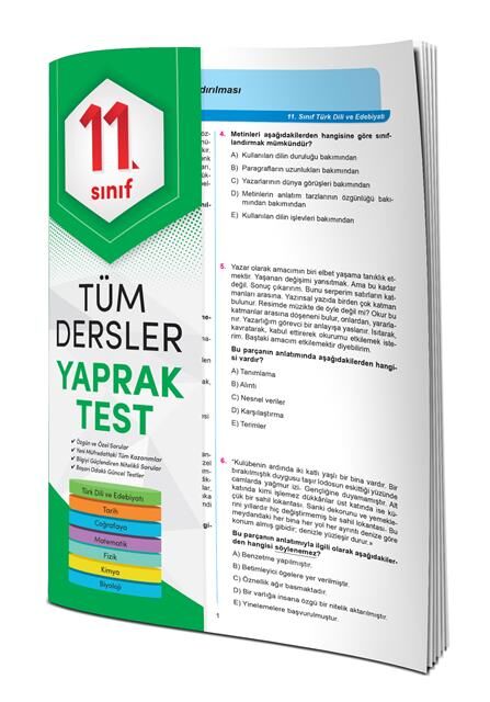 4 Element Yayınları 11.Sınıf Tüm Dersler Yaprak Test