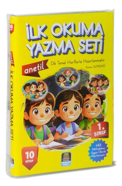 Mercan Okul Yayınları 1.Sınıf İlk Okuma Yazma Seti Anetil  (10 Kitap)Resimli Dik Temel Harlerle Hazırlanmıştır