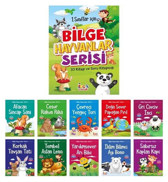 Bıcırık Yayınları Bilge Hayvanlar Serisi_1.Sınıflar İçin (10 Kitap+Sk) /Bıcırık