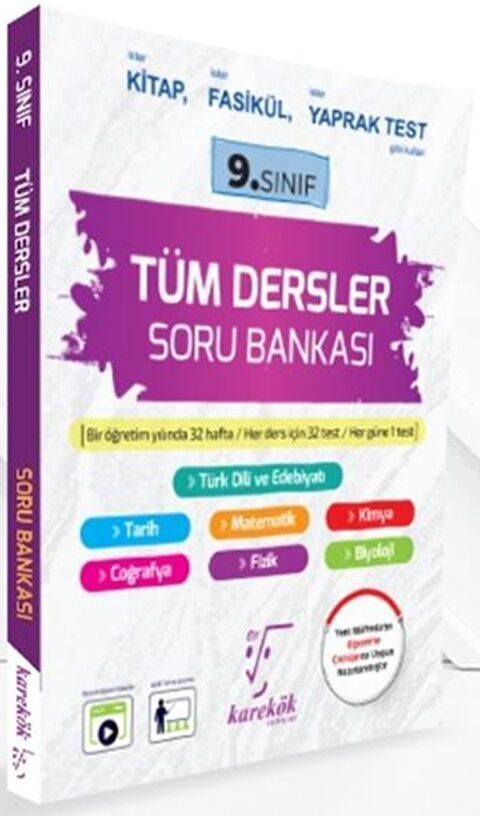 Karekök Yayınları 9. Sınıf Tüm Dersler Soru Bankası