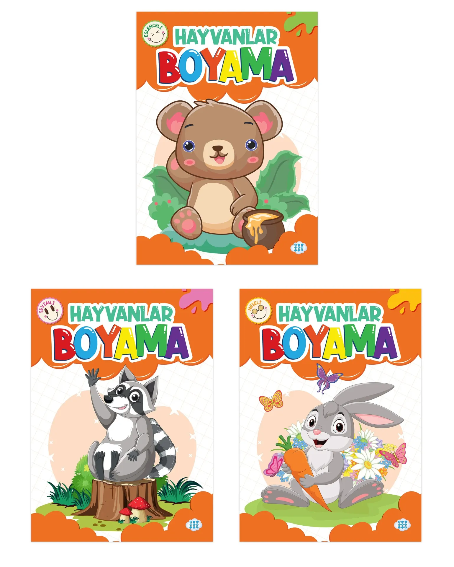 Dokuz Yayınları Hayvanlar Boyama Seti 3 Kitap Set