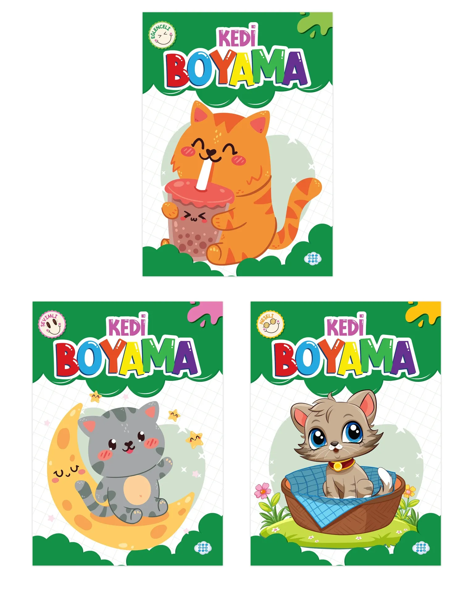 Dokuz Yayınları Kedi Boyama Seti 3 Kitap