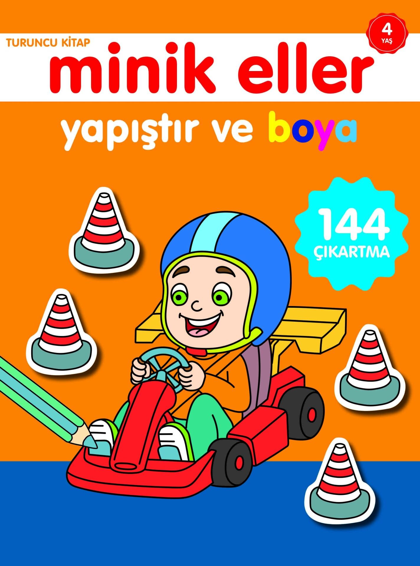 0-6 Yaş Yayınları Minik Eller Yapıştır Ve Boya  Turuncu Kitap