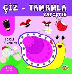 0-6 Yaş Yayınları Çiz Tamamla Yapıştır Neşeli Hayvanlar