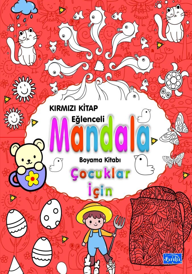 Eğlenceli Mandala-Çocuklar İçin-Kırmızı Kitap