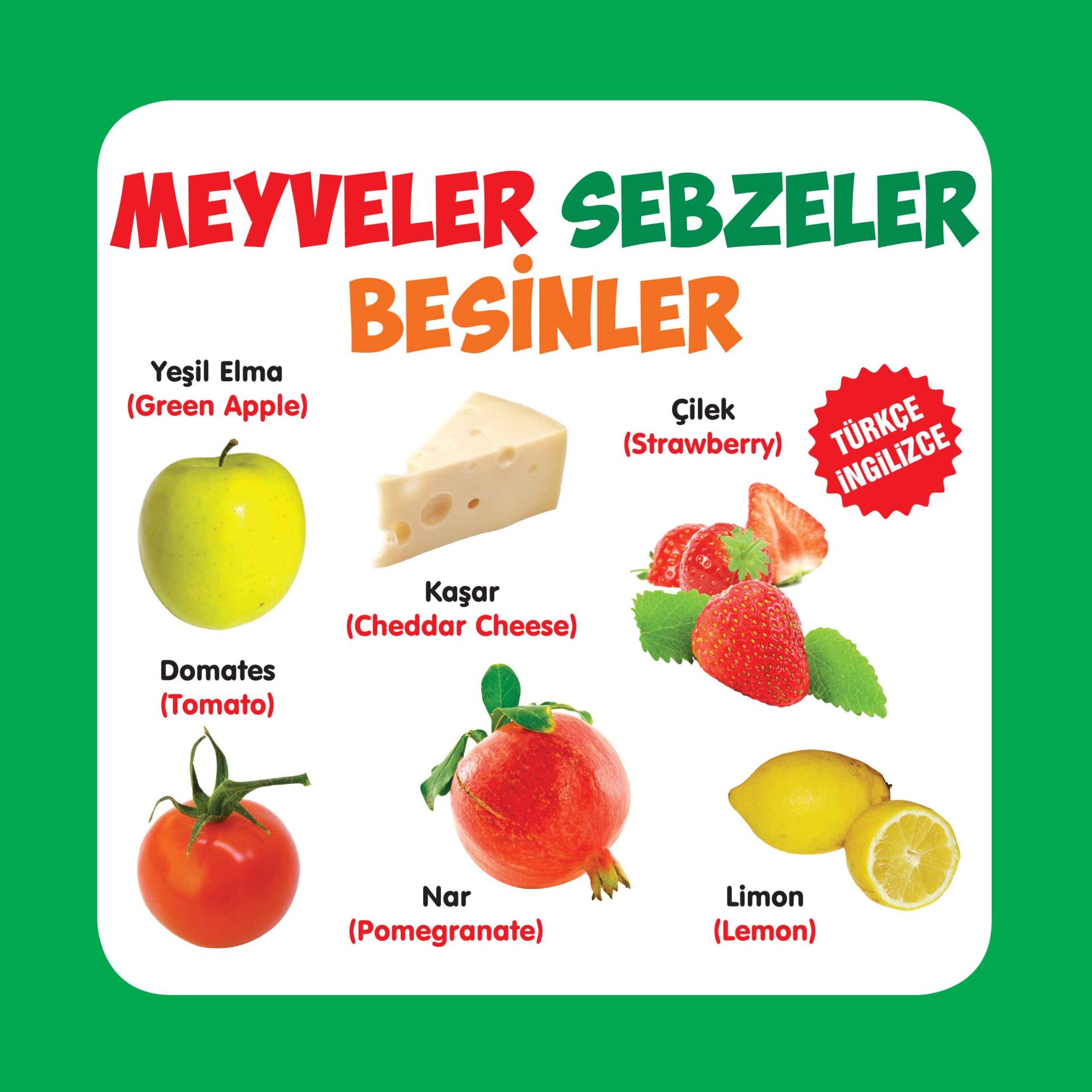 Parıltı Yayıncılık Meyveler Sebzeler Besinler - Karton Kitaplar