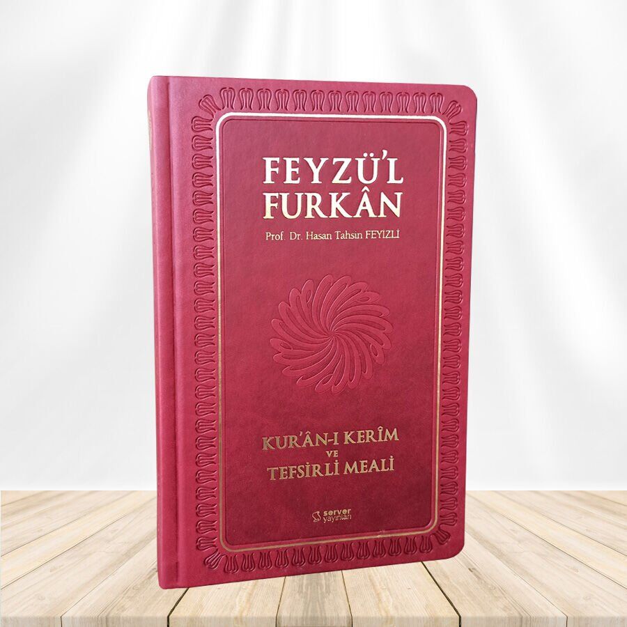 Feyzü'L Furkan Kur'An-I Kerim Ve Tefsirli Meali Mushaflı (Büyük Boy-Ciltli) Bordo Kod 019 & Karşılıklı Mushaf Ve Meal