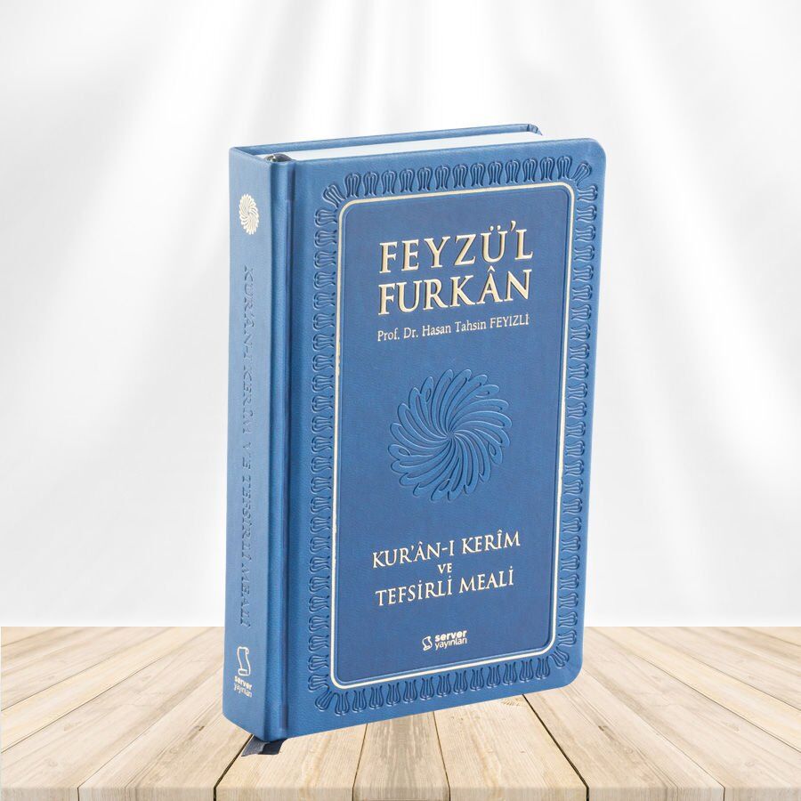 Feyzü'L Furkan Kur'An-I Kerim Ve Tefsirli Meali (Büyük Boy-Ciltli) Lacivert Kod 019 & Karşılıklı Mushaf Ve Meal