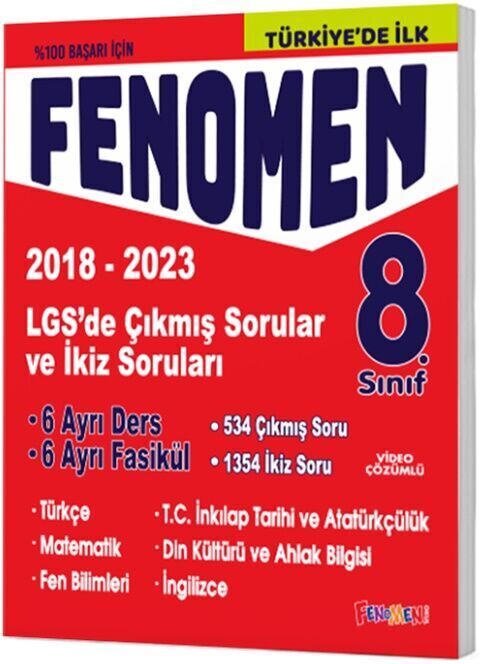 Fenomen 8.Sınıf Lgs Çıkmış Sorular Ve İkiz Soruları Seti (6 Kitap) (2018-2024) (İadesizdir)