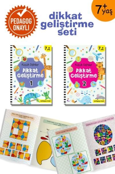 İndigo Çocuk Küçük Dahiler Dikkat Geliştirme Seti (2 Kitap Takım) – 7+ Yaş (Pedagog Onaylı)