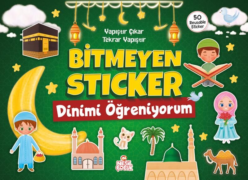 Nesil Çocuk Yayınları Bitmeyen Sticker Dinimi Öğreniyorum (Yapıştır Çıkar-Tekrar Yapıştır)