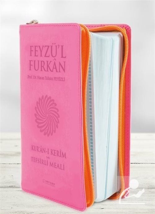 Feyzü'L Furkan Kur'An-I Kerim Ve Tefsirli Meali (Cep Boy - Fermuarlı) Pembe