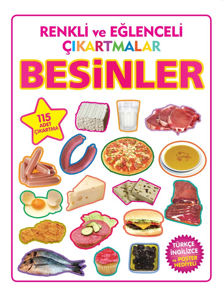 Parıltı Yayıncılık Renkli ve Eğlenceli Çıkartmalar Besinler