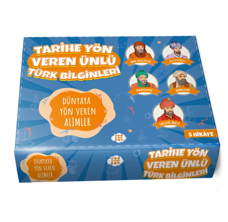 Dokuz Yayınları Tarihe Yön Veren Ünlü Türk Bilginleri-Dünyaya Yön Veren Alimler 5 Kitap Kutulu Set Cezmi Ersöz