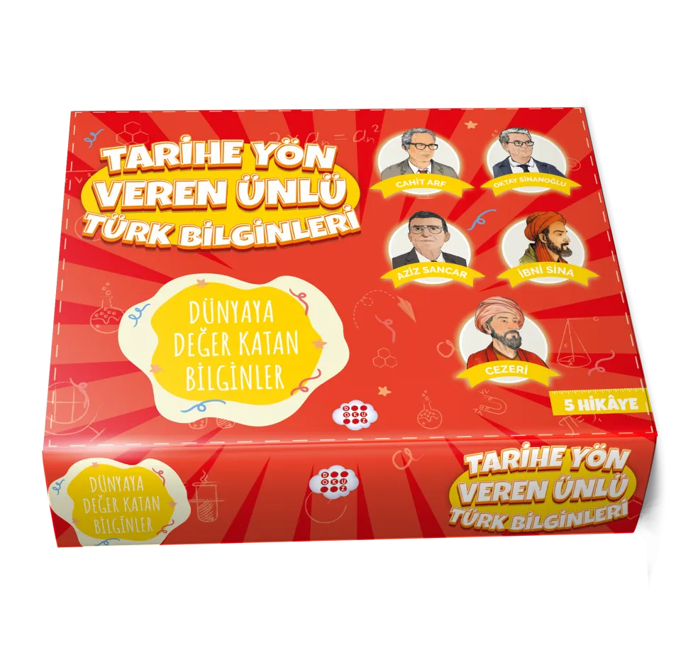 Dokuz Yayınları Tarihe Yön Veren Ünlü Türk Bilginleri-Dünyaya Değer Katan Bilginler 5 Kitap Kutulu Set Cezmi Ersöz